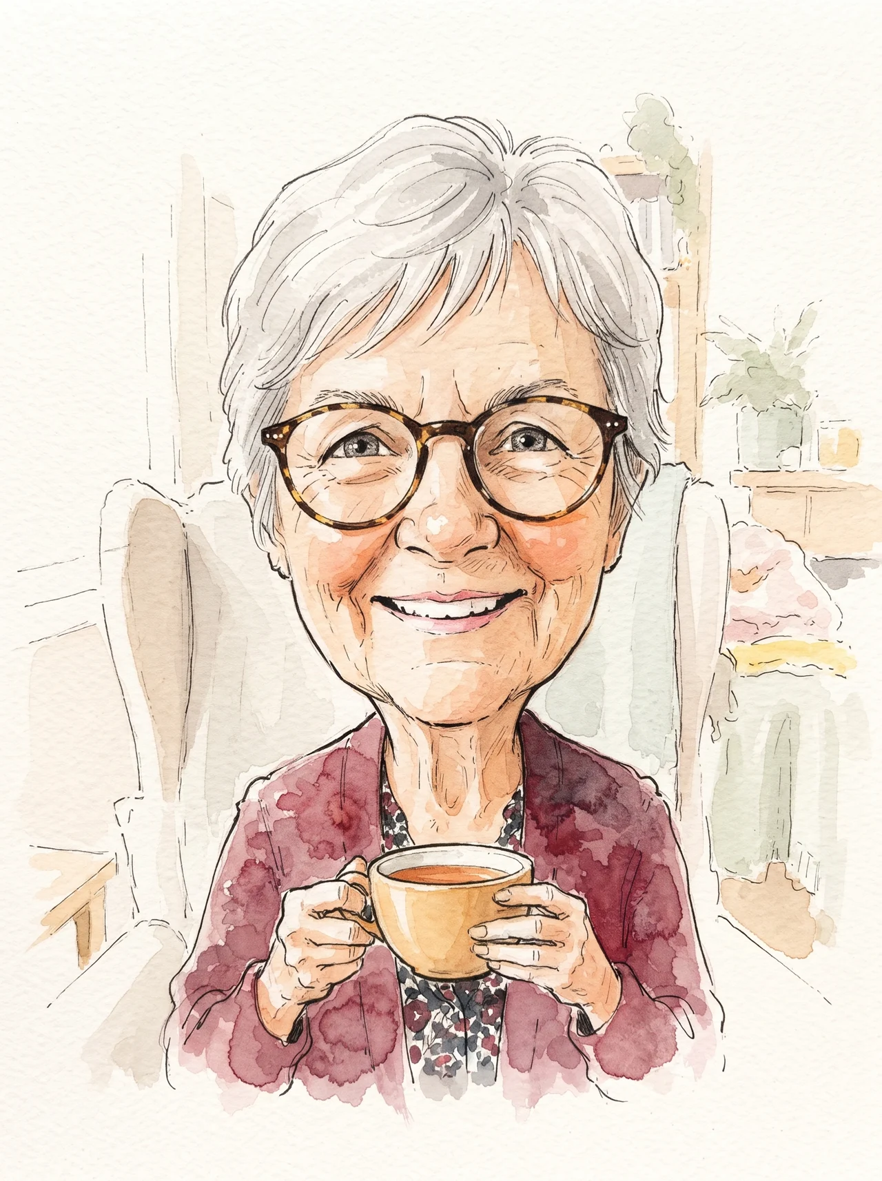 Ink and watercolour