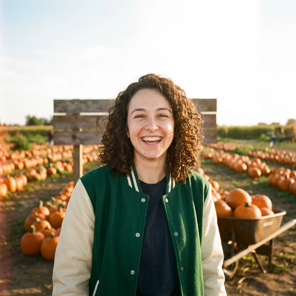 Varsity jacket, pumpkin patch