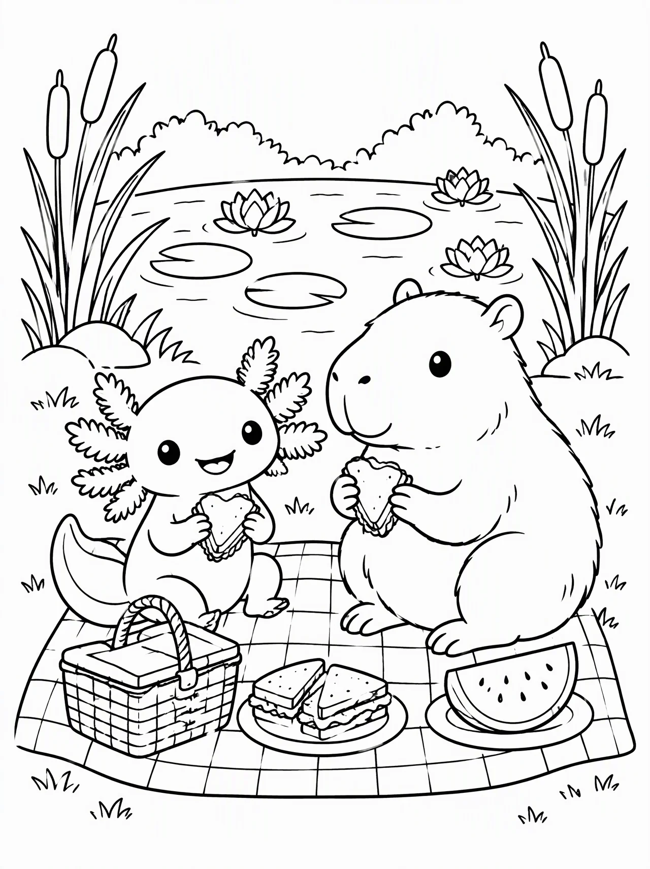 Axolotl and capybara