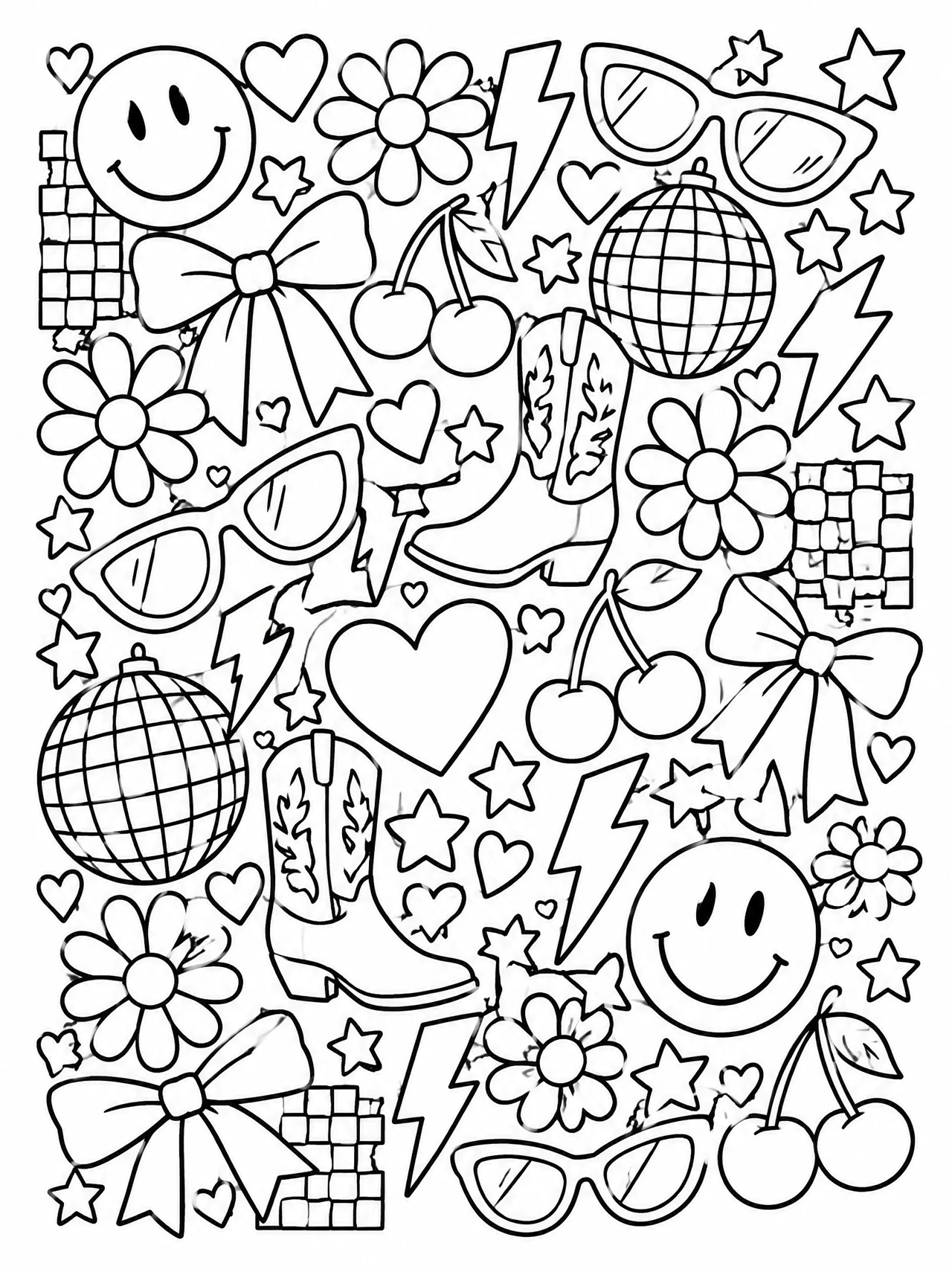 Preppy doodle collage