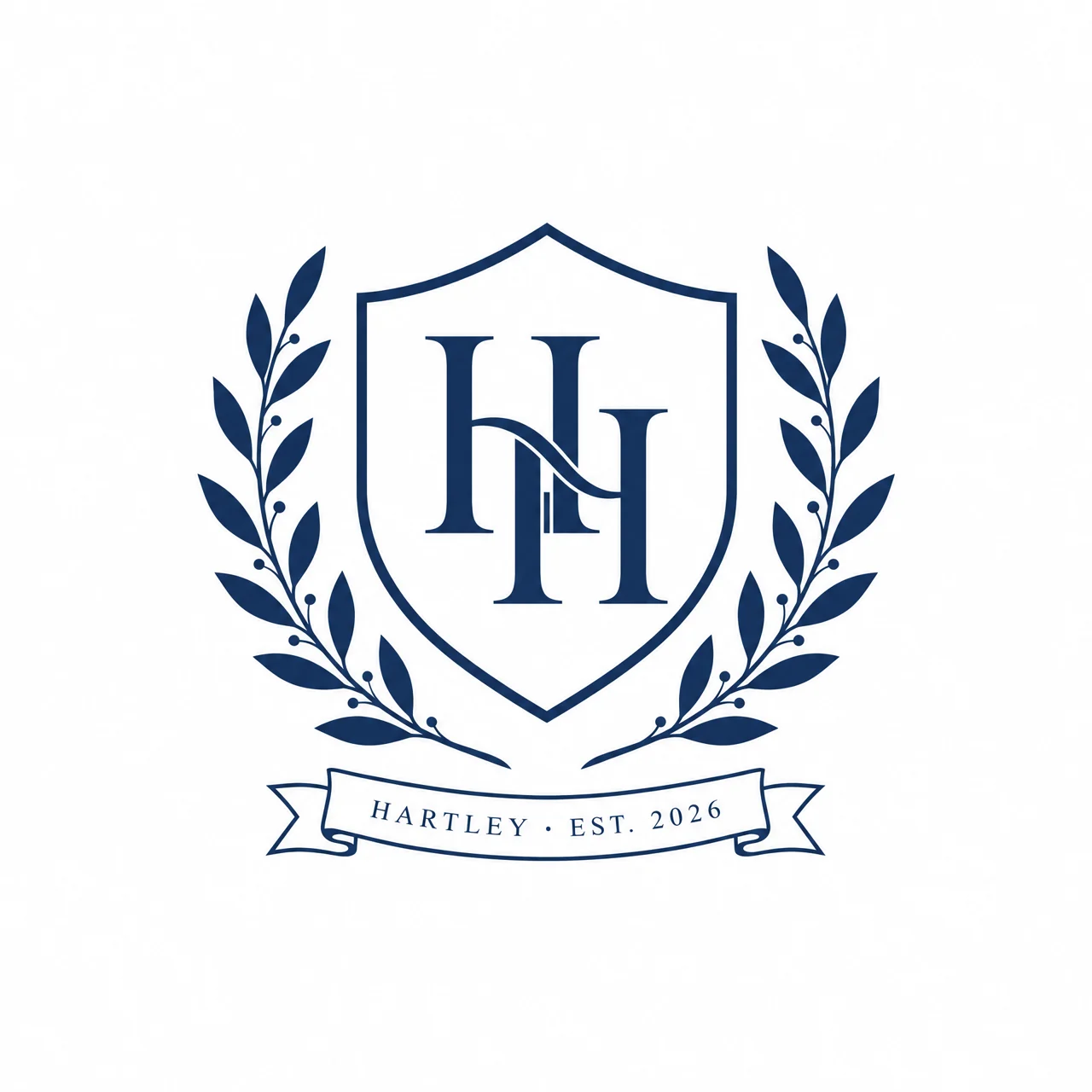 Modern monogram crest
