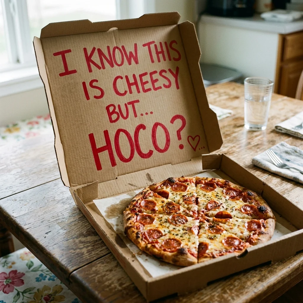 Cheesy pizza box